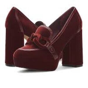 Vince Camuto Burgundy Velvet Platform Heels — the color of the season